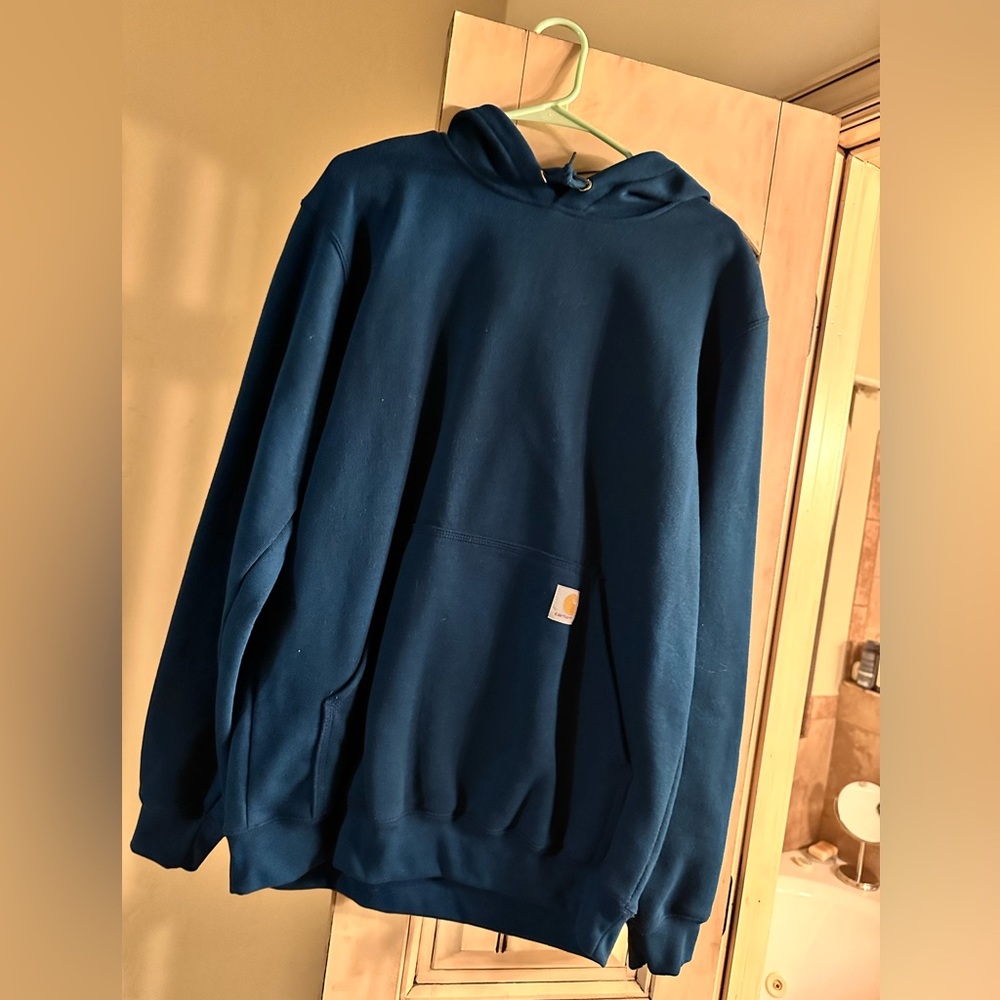 Like new blue Carhart hooded pullover sweatshirt
